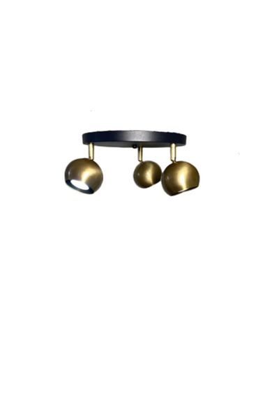 Rsylight Metal Modern 3 Lü Eskitme Kaplama Siyah Led Spot 180 Derece Hareketli Avize Günışığı Ampull