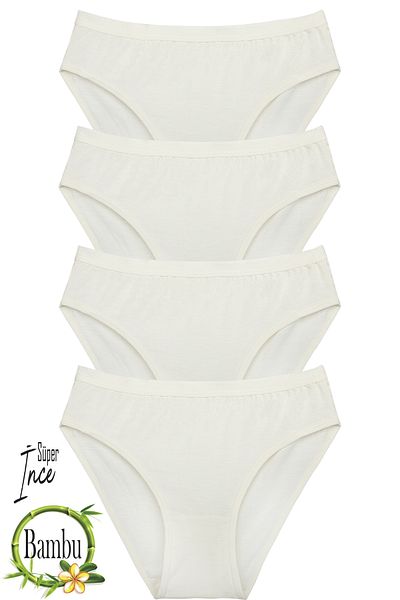 Humaone Συσκευασία με 4 μαλακά εσώρουχα Bamboo Super Thin Ecru Bm-t3