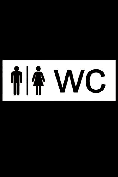 Emach Dizayn Wooden Door Ornament - Wc Direction Writing Decorative