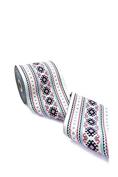 FANTASTIC KURDELE Etnik Desen Dokuma Bordür Kurdele (10CM GENİŞLİK - 10MT UZU...