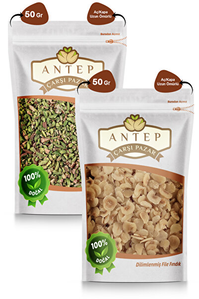 Antep Çarşı Pazar Pirinç Antep Fıstığı 50 Gr. | File Fındık 50 Gr.