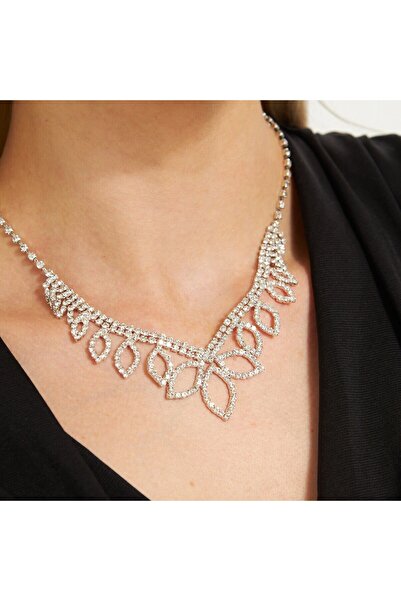 Flaner Paris Aksesuar Jewelled choker set necklace and earrings