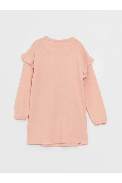 LC Waikiki LCW Kids Crew Neck Patterned Long Sleeve Girl's Knitwear Dress
