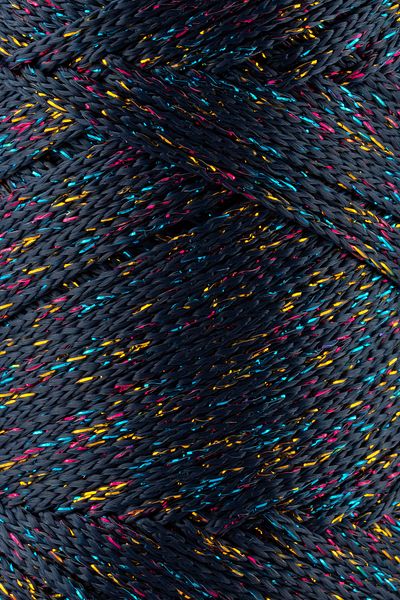 SENSY Multi Sparkle Glitter 200 gr Polyester Macrame Thread Navy Blue 2 Mm-230 M bag thread