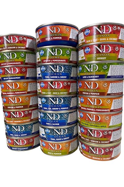 N&D Konserve Yetişkin Kedi Maması Yaş Kedi Maması Karışık Paketi 12*70 G