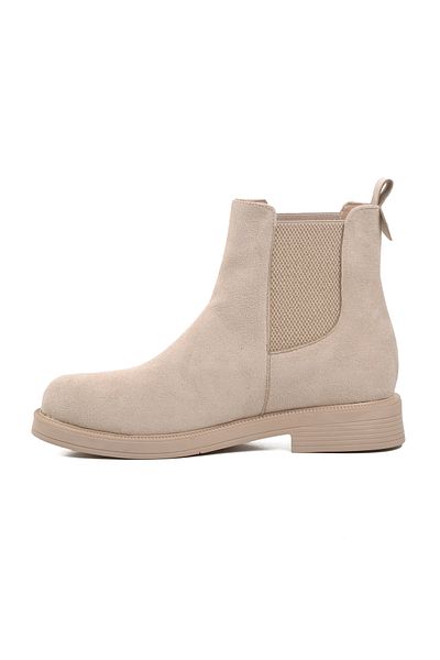 AYAKMOD 284053 Beige Suede Women's Chelsea Boots with Fleece Inside