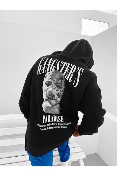 NOVVO Hanorac cu glugă unisex cu imprimeu Gangster