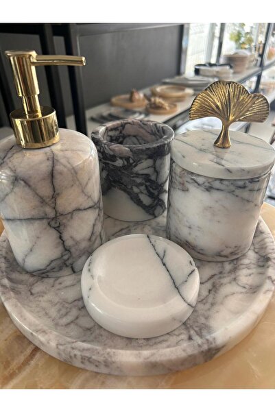 Vovohome Mermer Banyo Seti 5'li - Ly