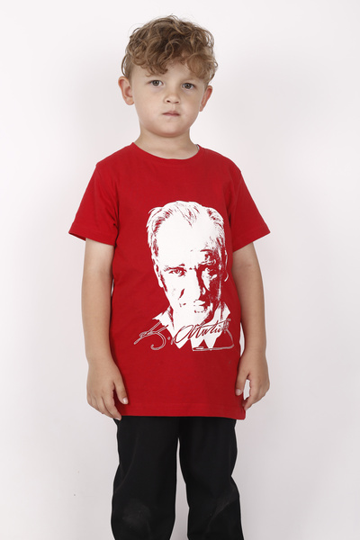 FATELLA UNISEX KIDS SHORT SLEEVE ATATURK PRINTED 23 APR 29 OCTOBER 10 NOVEMBE...