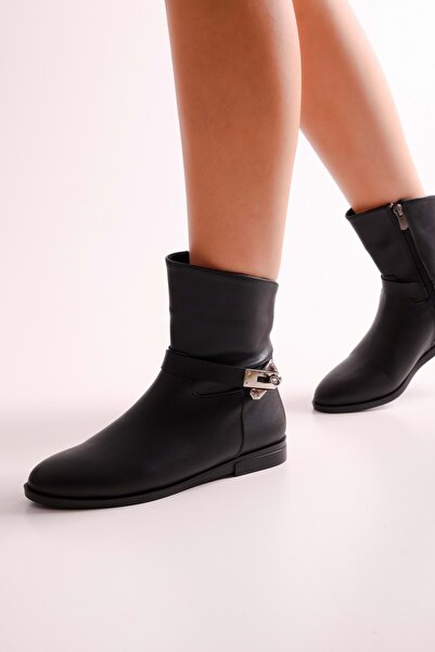 Shoeberry Dámské boty na podpatku Tiesel Black Skin Black Skin