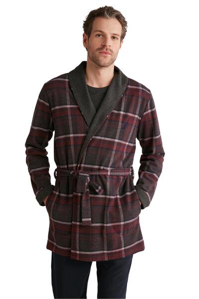 Nautica Men's Lux Mood Claret Red Dressing Gown 613