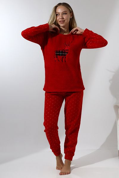 Wordex Set de pijamale pentru femei Fawn 5016 Plush Welsoft Fleece Winter Soft Deer