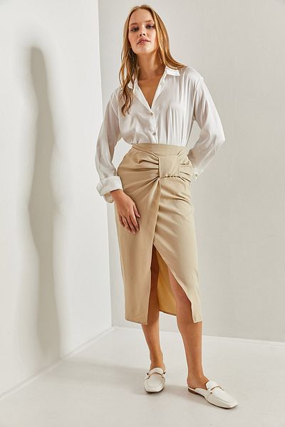 Bianco Lucci Women's Front Bow Skirt 7084