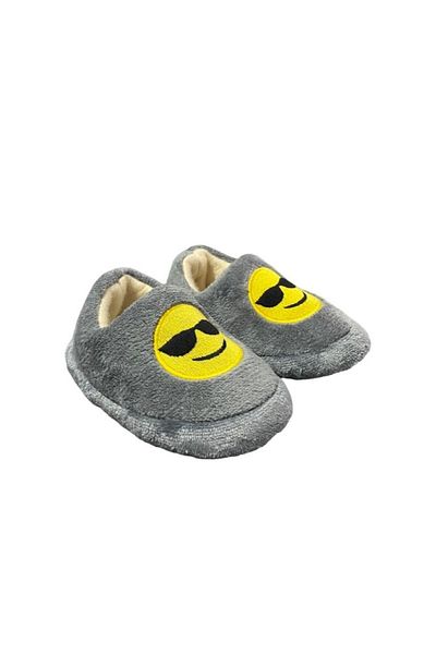 ALTUN TİCARET Gray Children's Slippers with Glasses