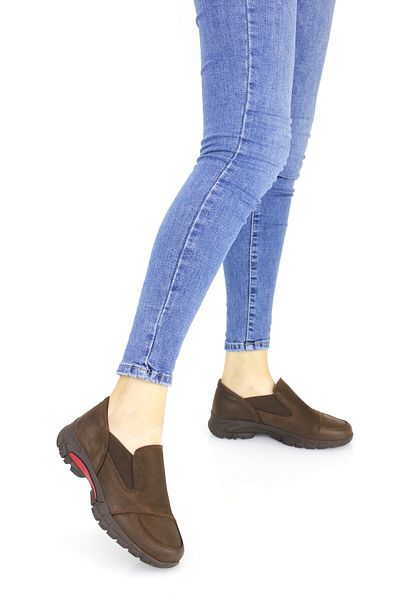 Mammamia Women's Sports Style Genuine Leather Seasonal Laceless Orthopedic Shoes