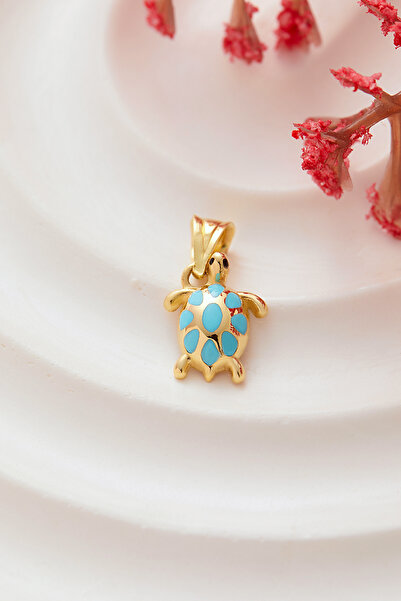 MİLET KUYUMCULUK 14 Ayar Altın Mineli Kaplumbağa Kolye Ucu