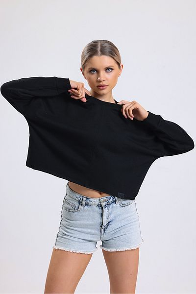 ladyzey hanorac oversize negru pentru femei