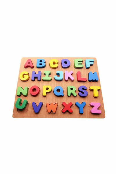 Mia Wooden Embossed Letter Alphabet Play Set - Home