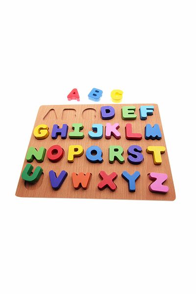 Mia Wooden Embossed Letter Alphabet Play Set - Home