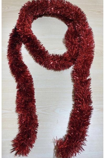 Deniz Party Store Red New Year Garland Glitter Tree Ornament Medium Size 5 Cm 2 M 1 Piece