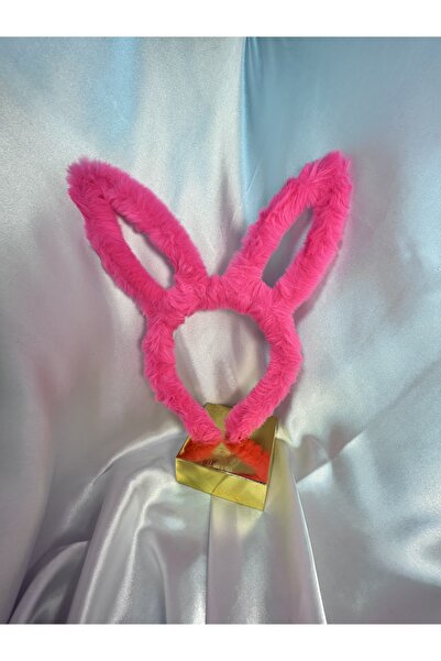 anonim Στέμμα με αυτιά κουνελιού σε βελούδινο ροζ χρώμα Şaheser, αξεσουάρ μαλ...