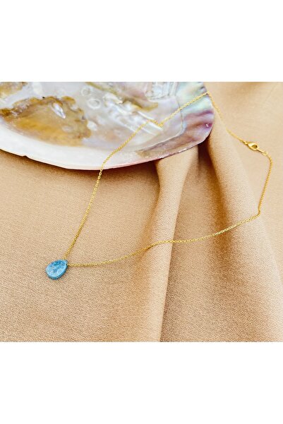 RM Bijuteri Zarif Damla Taş Gold Kolye