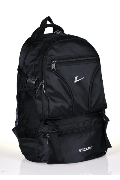 ESCAPE 501 Unisex Black Mountaineer Waterproof Fabric Backpack