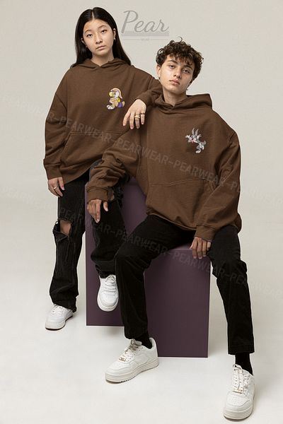 Pear Wear Bugs Bunny και Lola με στάμπα Lover Set Unisex φούτερ oversize