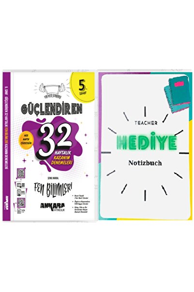 Ankara Yayıncılık 2024 Güncel 5.Sınıf Fen Bilimleri Güçlendiren 32 Haftalık K...