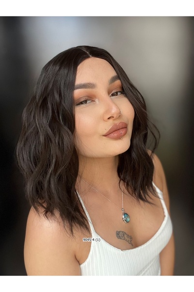 Suzan Peruk Lena Modeli Dalgalı Perçemsiz Peruk - Kahverengi