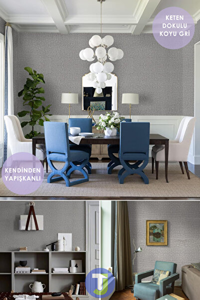 Technojet Kendinden Yapışkanlı Keten Görünümlü Mutfak Banyo Tezgah Duvar Dolap Masa Kaplama 60X100cm