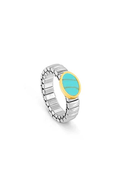 NOMİNATİON Nomination Extension Stainless Steel Ring, Oval with Stone and Yel...