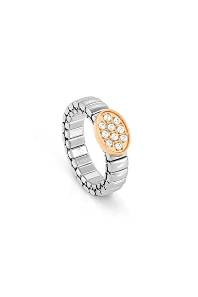 NOMİNATİON Nomination Extension Stainless Steel Ring - Rose Gold Oval and Stones
