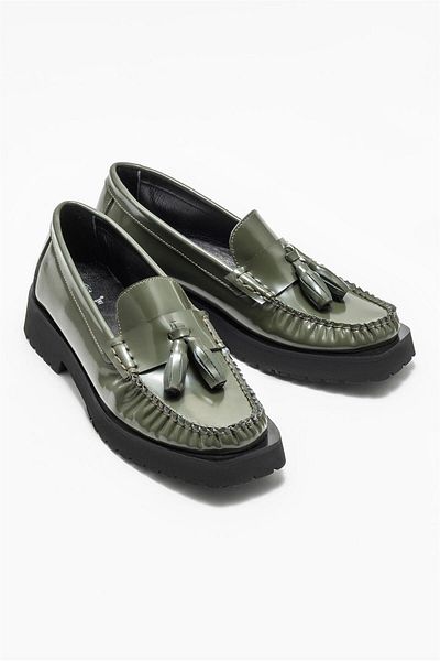 Elle Shoes Women's Loafer - KHaki Leather