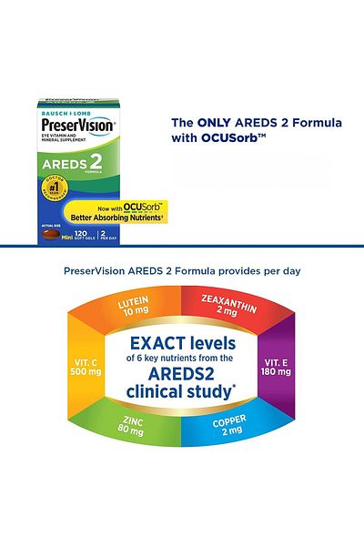 Bausch & Lomb Bausch Lomb PreserVision AREDS 2 Eye Vitamin 120 Capsules