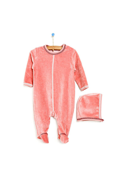 ebebek Hello Baby HelloBaby Jumpsuit-Mütze aus Samt für Neugeborene, 2er-Set