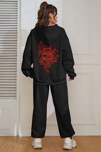 ciwi&life Unisex 2ip Knitted Fabric Dragon Tracksuit Set