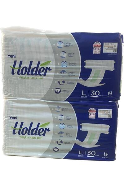 Holder Yetişkin Hasta Bezi Bel Bantlı Large 30'lu 2 Paket 60 Adet.