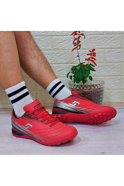 Jump 29117 Red Laced Astroturf Football Shoes