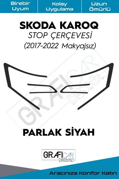 GRAFİCAR لسكودا كاروك - 2017-2021 ملصق إطار إيقاف أسود من رقائق معدنية، يدوم ...