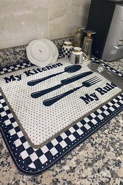 DEKOMOD Bulaşık Kurutma Matı Kurulama Bezi Kurutma Örtüsü Tezgah Üstü Bulaşıklık 40x50 Cm Yıkanabilir