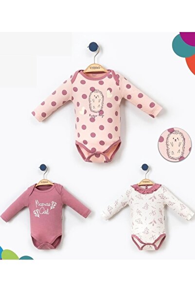 dubi baby بدلة للجسم للفتيات الصغيرات باللون الفوشيا بنمط زهور وأكمام مقاس وا...