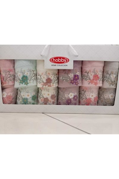 Hobby Mırella Cosmos 12 Piece Towel Set