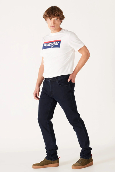 WRANGLER Slim Fit Texas Regular Waist Dark Navy Men's Stretch Jeans W12SMI375