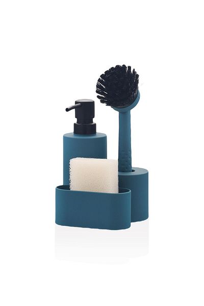 The Mia Round Liquid Soap Dispenser Set Blue