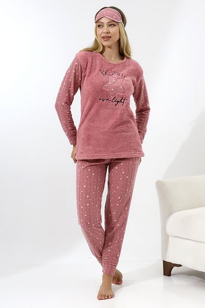 Wordex Set de pijamale pentru femei Fwn 5018 Plush Welsoft Fleece Winter Starry Soft