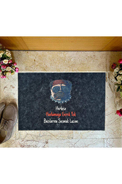 Lady Home Herkese Havlamaya Gerek Yok Logolu Çok Amaçlı Iç Ve Dış Kapı Paspapası