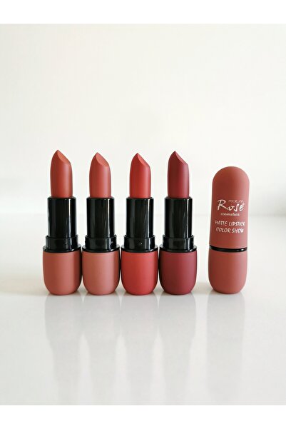 AİLY COSMETİCS Rose 4'lü Kadife Model Ruj Serisi