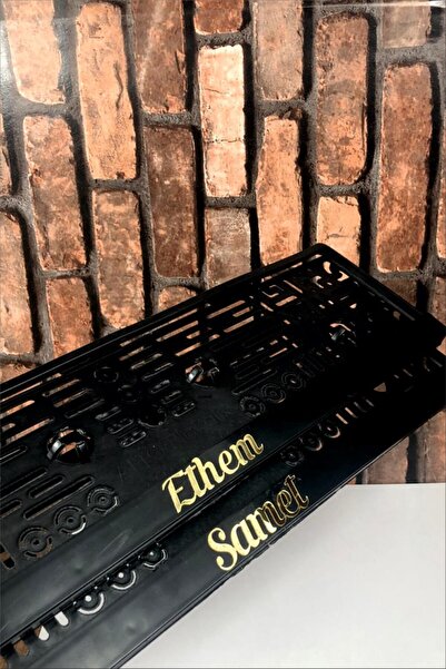 karbonsoft Kişiye Özel Isimli 2 Adet Araç Pleksi Kabartmalı Siyah Oto Plakalık