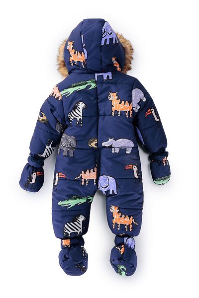 Midimod Gold 9-24 Months Animal Patterned Cosmonaut with Fleece Gloves and Slippers
